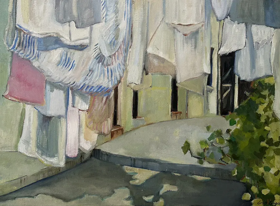 Grier Shead, Washing, 2005, synthetic polymer paint on canvas, 49 x 35.5 cm