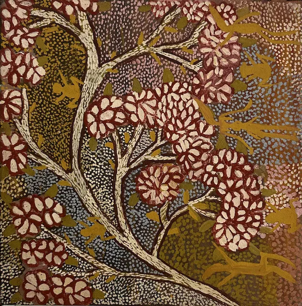 Mary  Purchj, Marlan tree, 2009, synthetic polymer paint on canvas, 25 x 25 cm