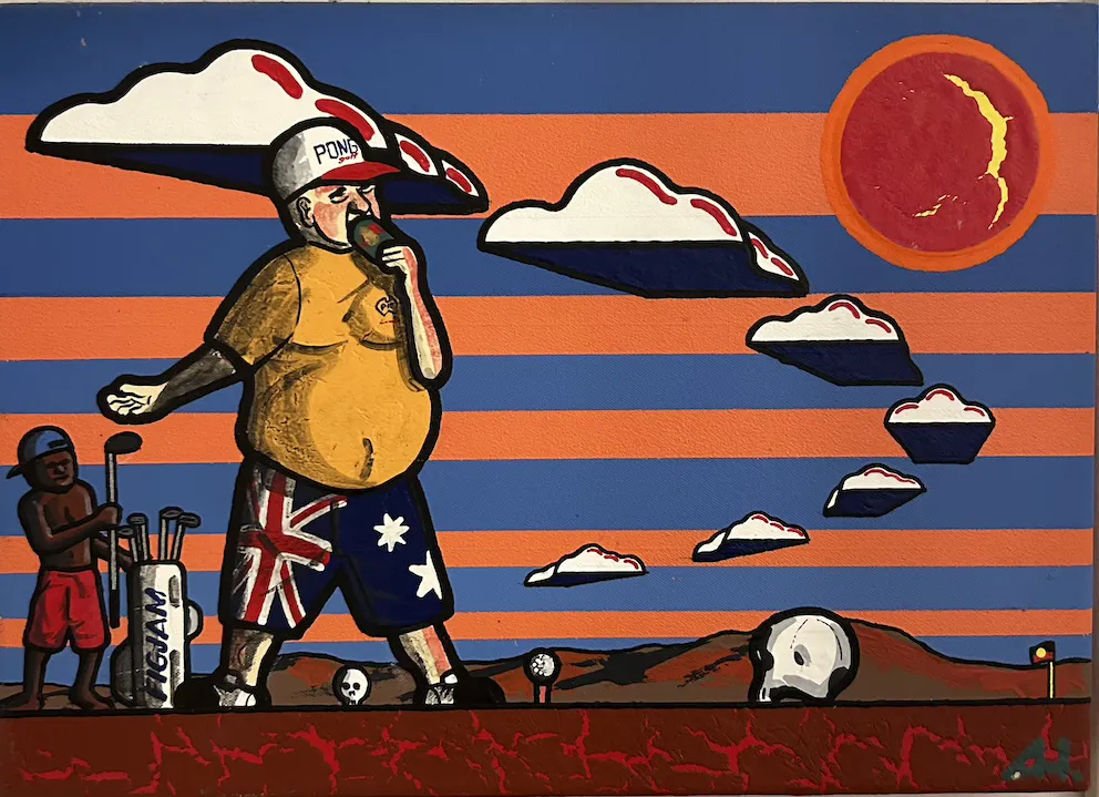 Blak Douglas, Local Knowledge, 2009, synthetic polymer paint on canvas, 25 x 35 cm