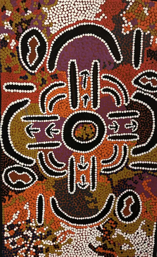 Lava Watts Nakamarra, Grass Seed Dreaming, synthetic polymer paint on canvas, 43 x 27 cm