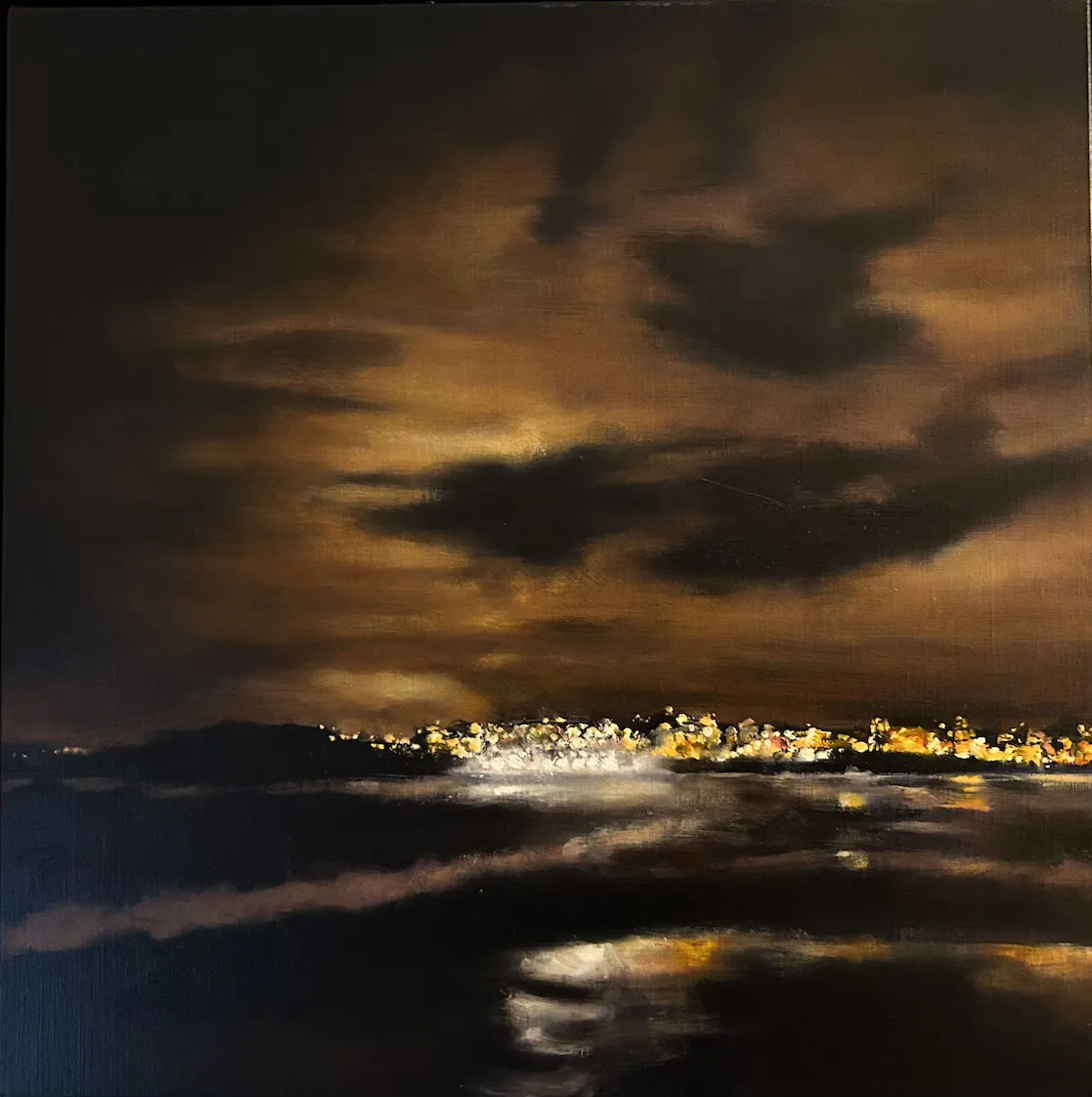 Martine Emdur, Icebergs, oil on linen, 51 x 51 cm