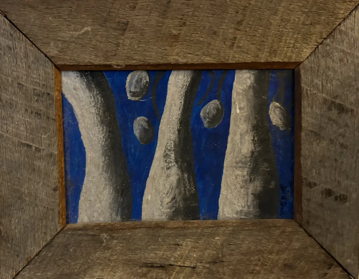 Linda Jackson, Boab Trees, synthetic polymer paint on canvas board, 22 x 17 cm