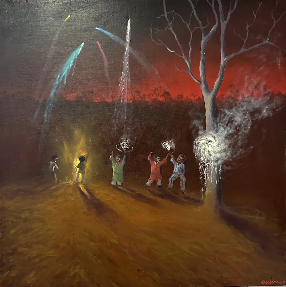Jacob Karumapuli Stengle, oil on linen, 76 x 76 cm