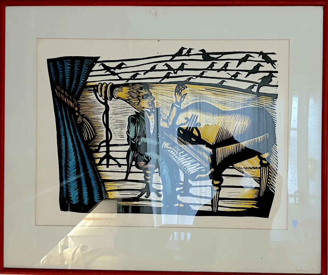 Bruce Goold, Percy Granger, linocut print on paper, 56 x 42 cm
