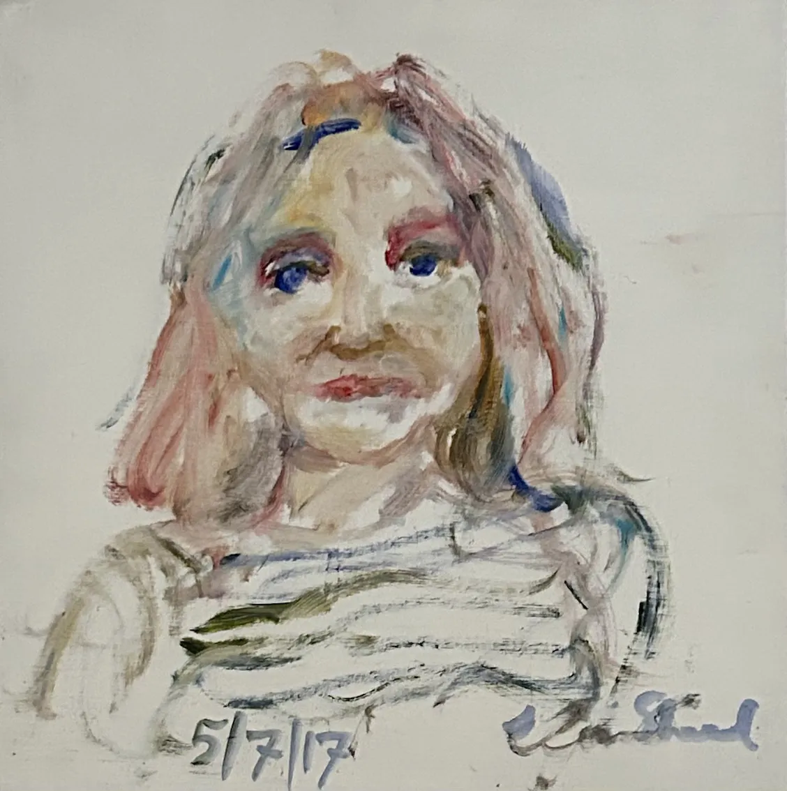 Gary Shead, Anne - study, 2017, synthetic polymer paint on canvas, 36 x 35 cm