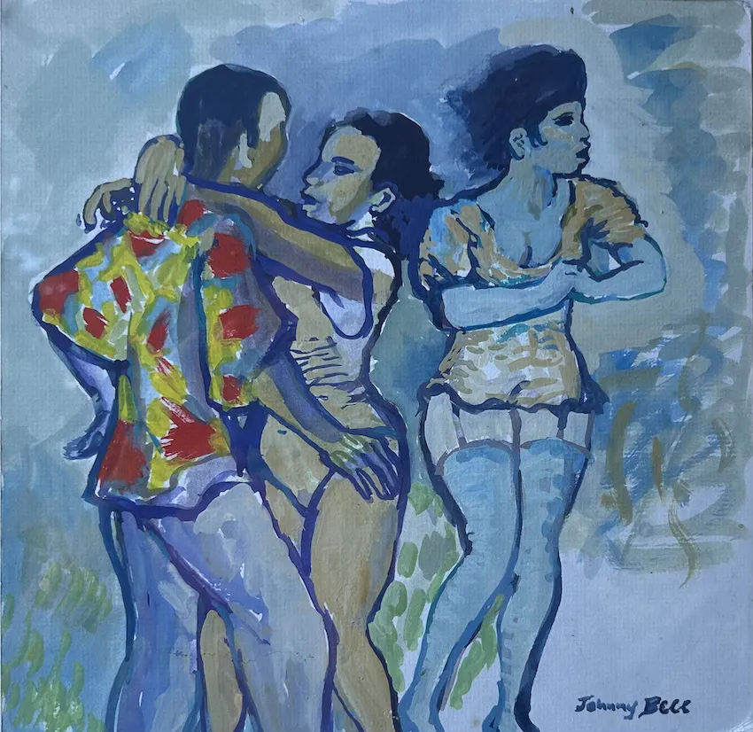 Johnny Bell, Dancers, 2016, watercolour on paper, 30 x 30 cm