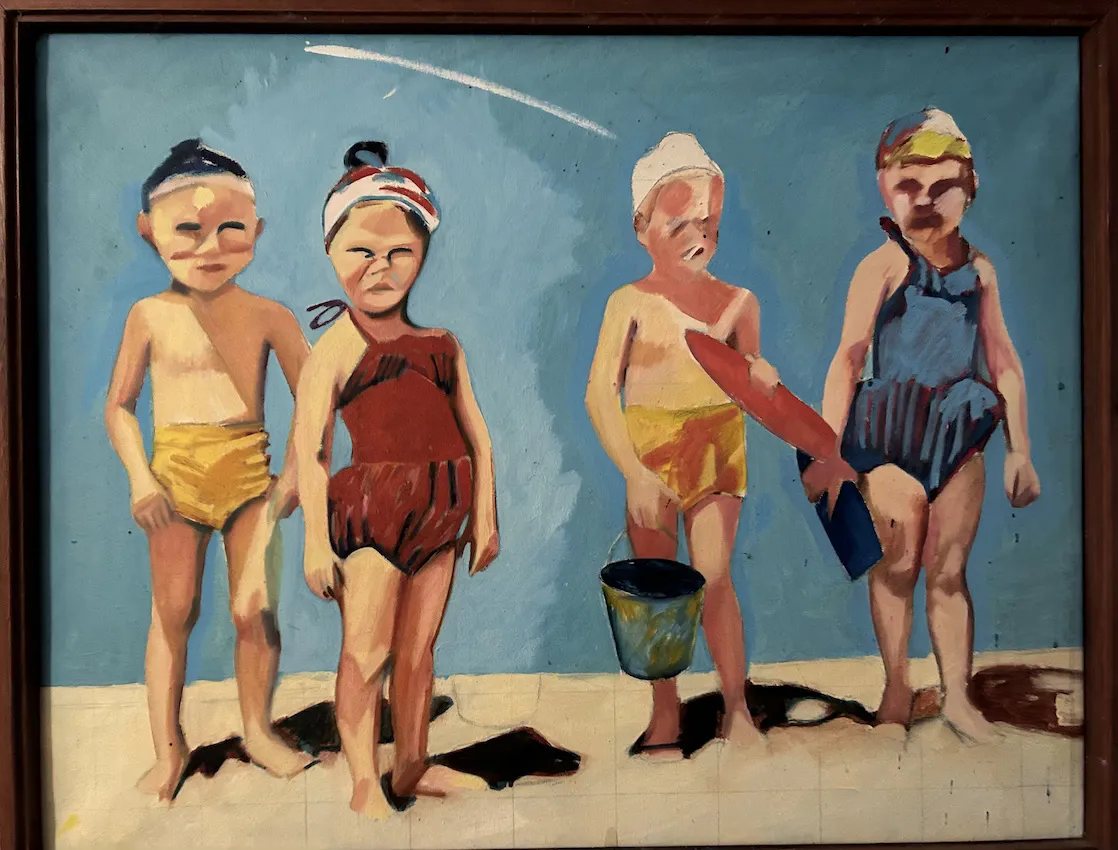 Michael Ramsden, Kids on the Beach, 1983, synthetic polymer paint on canvas, 77 x 60 cm