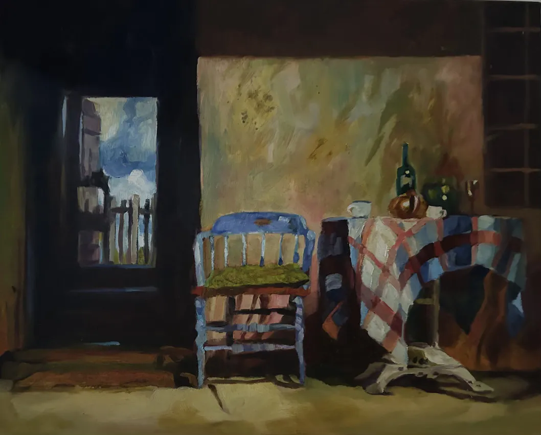 Rosemary Valadon, The Open Door - Haflinger's Cottage, 2004, oil on canvas, 76 x 61 cm