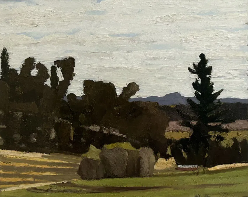 Don Heron, Hilltop, Glen Alpine, 1998, oil on paper, 40 x 50