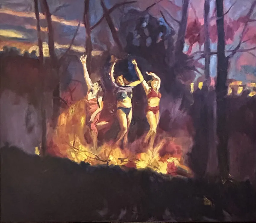 Rosemary Valadon, Midnight Romp at Sally's Flat, 2003, oil on canvas, 106 x 91 cm