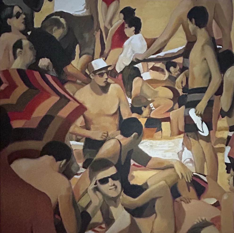 Sally Hook, Bathers, 2010, synthetic polymer paint on canvas, 80 x 80cm