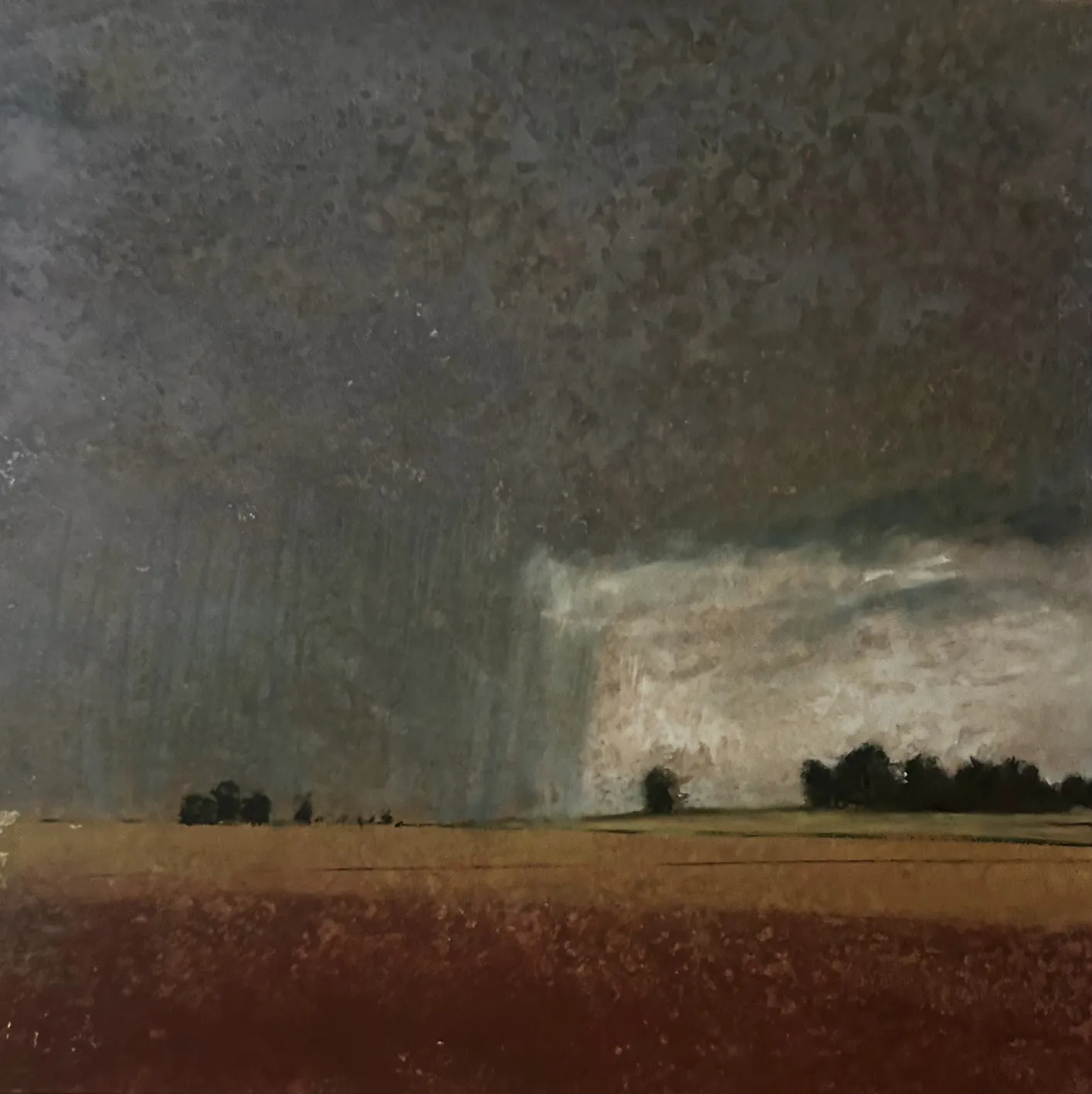 Michael Ramsden, Storm - Outskirts of Bathurst, 2008, powder pigment and shelac on canvas, 122 x 122 cm
