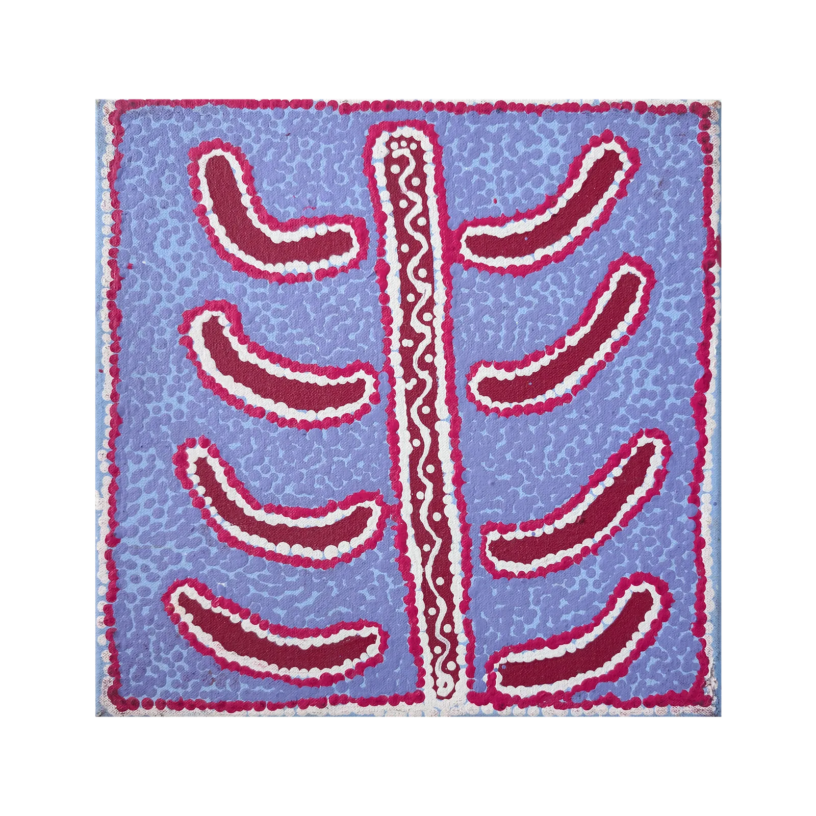 Paddy Japaljarri Stewart, Jajirrdi Manu Janganpa Jukurrpa (Native Cat Dreaming), 2006, synthetic polymer paint on Belgian linen, 31 x 30 cm