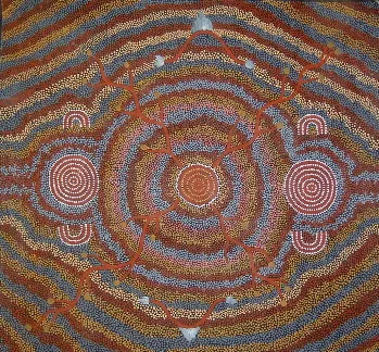 Keith Karpa Tjangala, Untitled, 1989, synthetic polymer paint on canvas, 129 x 121 cm