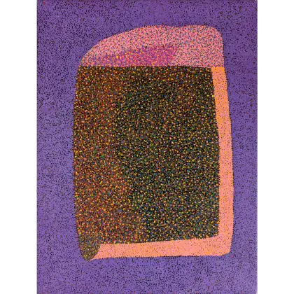 Josepha (Josie) Petrick Kemarre, Angkwerrpme (Bush Plum or Mistletoe), 2021, synthetic polymer paint on linen, 60cm x 45cm