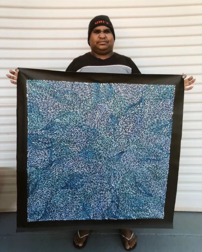 Sacha Long Petyarre, Wild Flowers, 2022, synthetic polymer paint on canvas, 90cm x 90cm