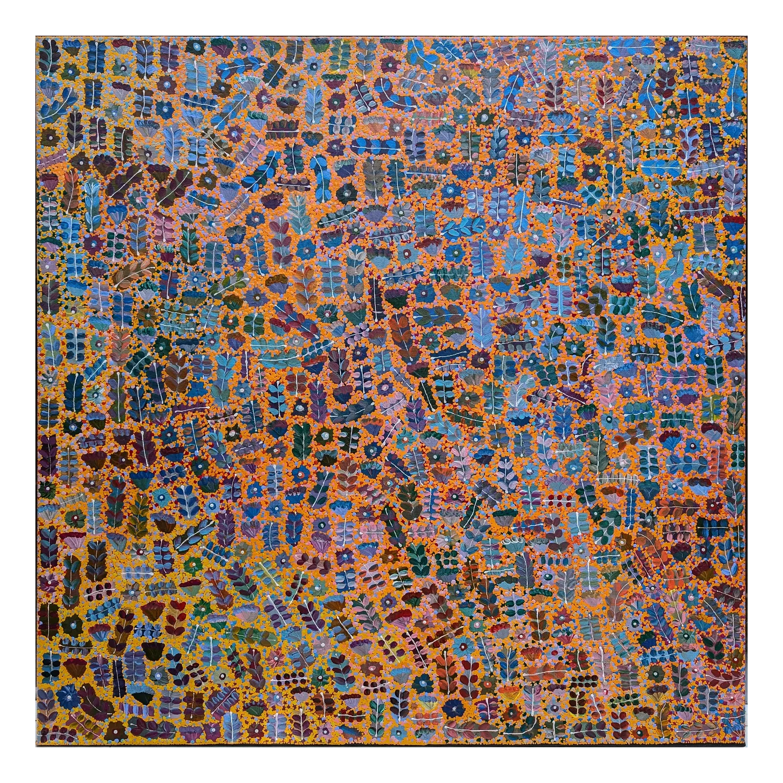 Joycie Morton Petyarre, Bush Medicine, 2022, synthetic polymer paint on canvas, 90cm x 90cm