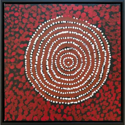 Bill Whiskey Tjapaltjarri, Untitled, -, synthetic polymer paint on canvas board, 30.4 x 30.4 cm
