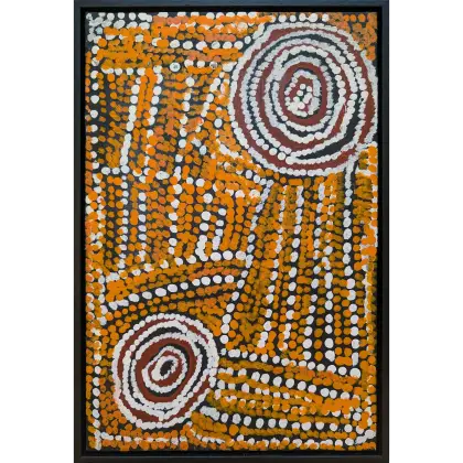 Bill Whiskey Tjapaltjarri, Untitled, synthetic polymer paint on canvas board, 25.4 x 38.1 cm