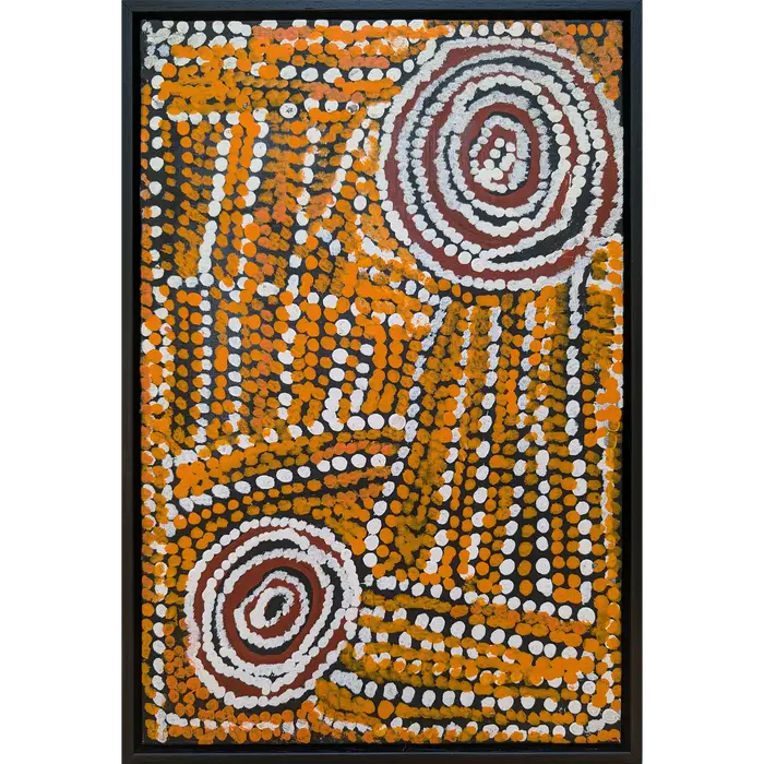 Bill Whiskey Tjapaltjarri, Untitled, synthetic polymer paint on canvas board, 25.4 x 38.1 cm