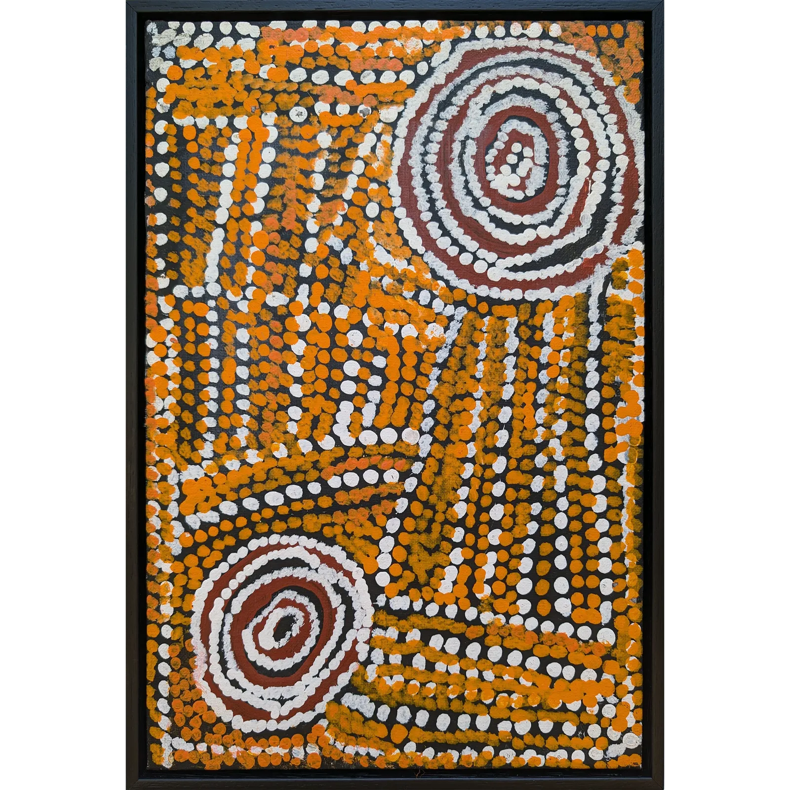 Bill Whiskey Tjapaltjarri, Untitled, synthetic polymer paint on canvas board, 25.4 x 38.1 cm