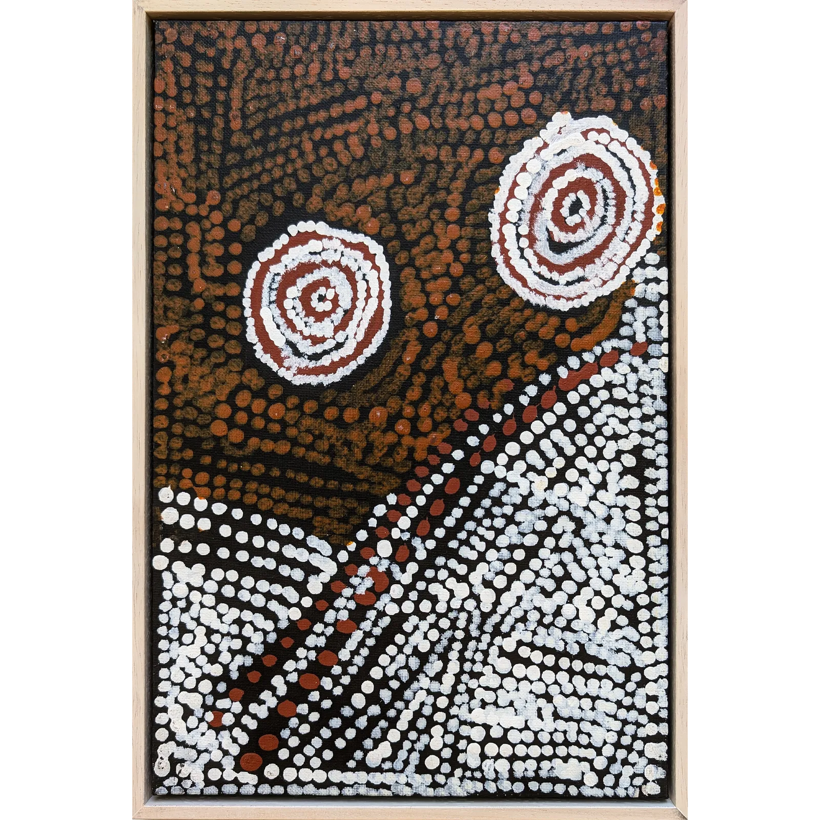 Bill Whiskey Tjapaltjarri, Untitled, -, synthetic polymer paint on canvas board, 25.4 x 38.1 cm