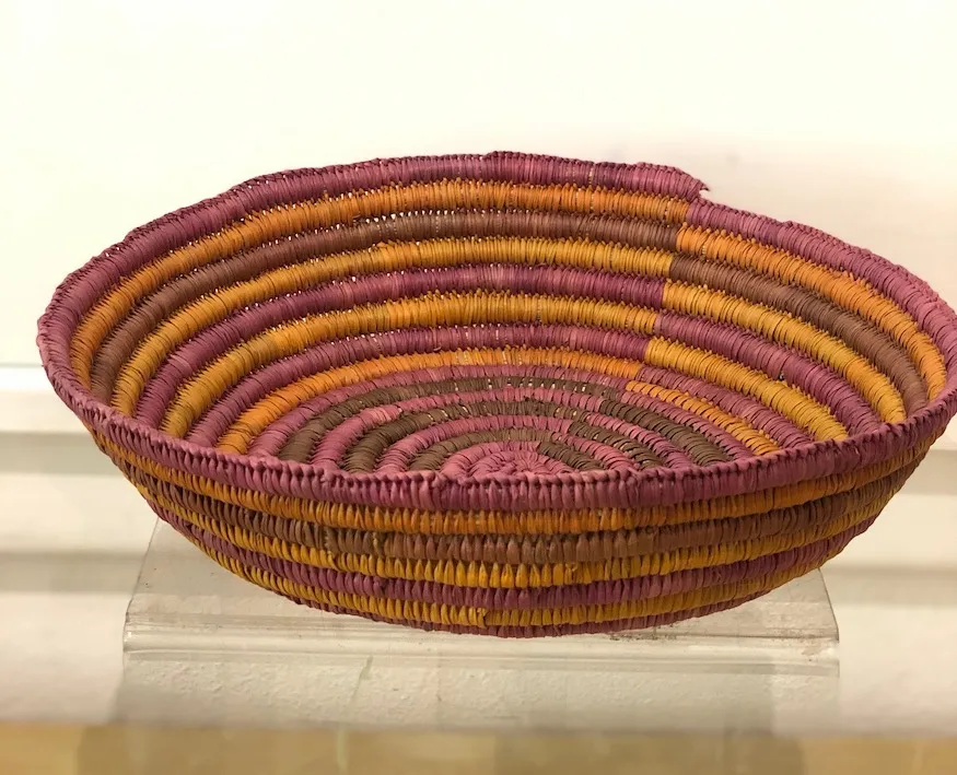 Erica
 Balmana, Untitled, 2022, coiled pandanus basket, 6 x 24 cm