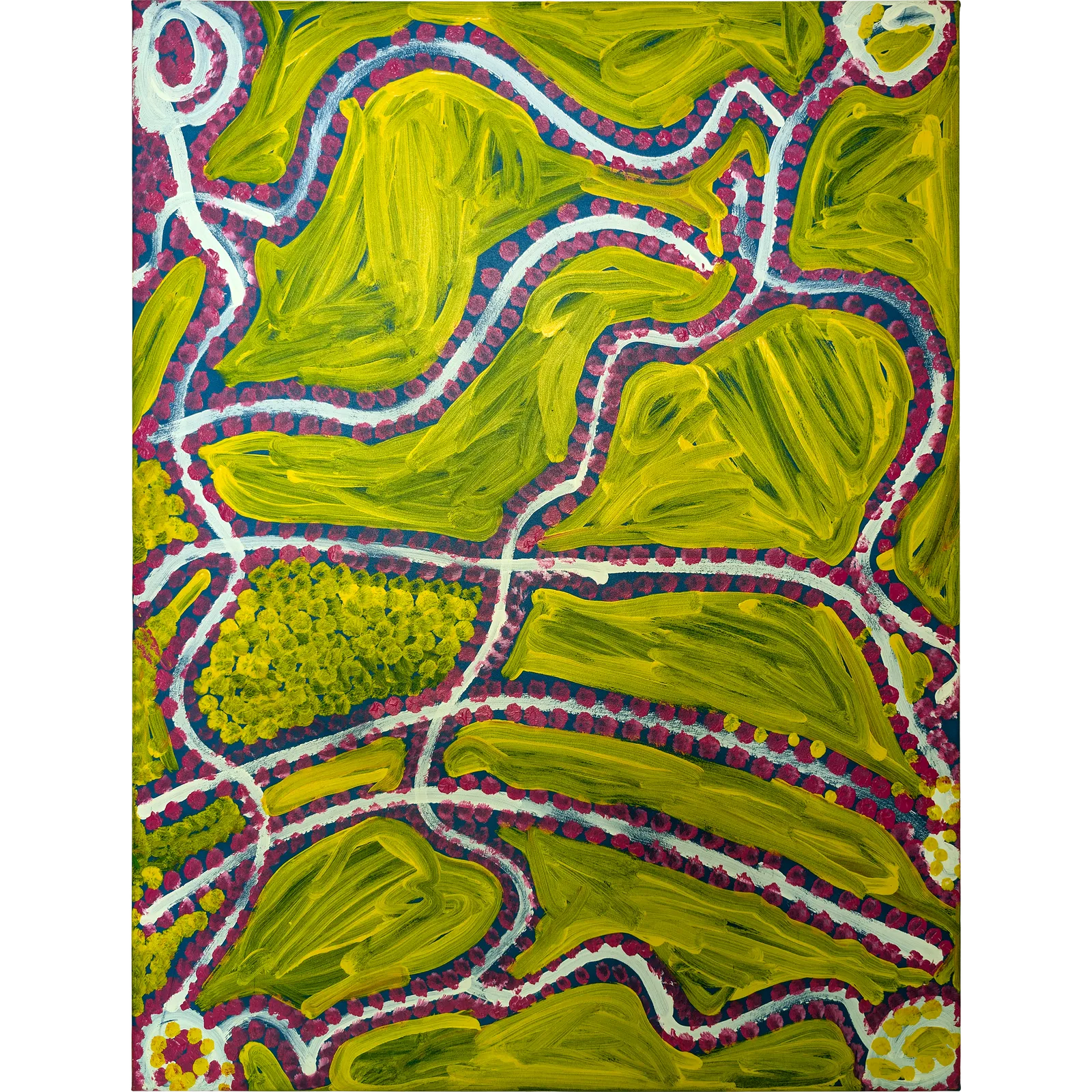 Lorna Naparrula Fencer, My Country  - Water Dreaming, c.1997, synthetic polymer paint on canvas, 130 x 100 cm