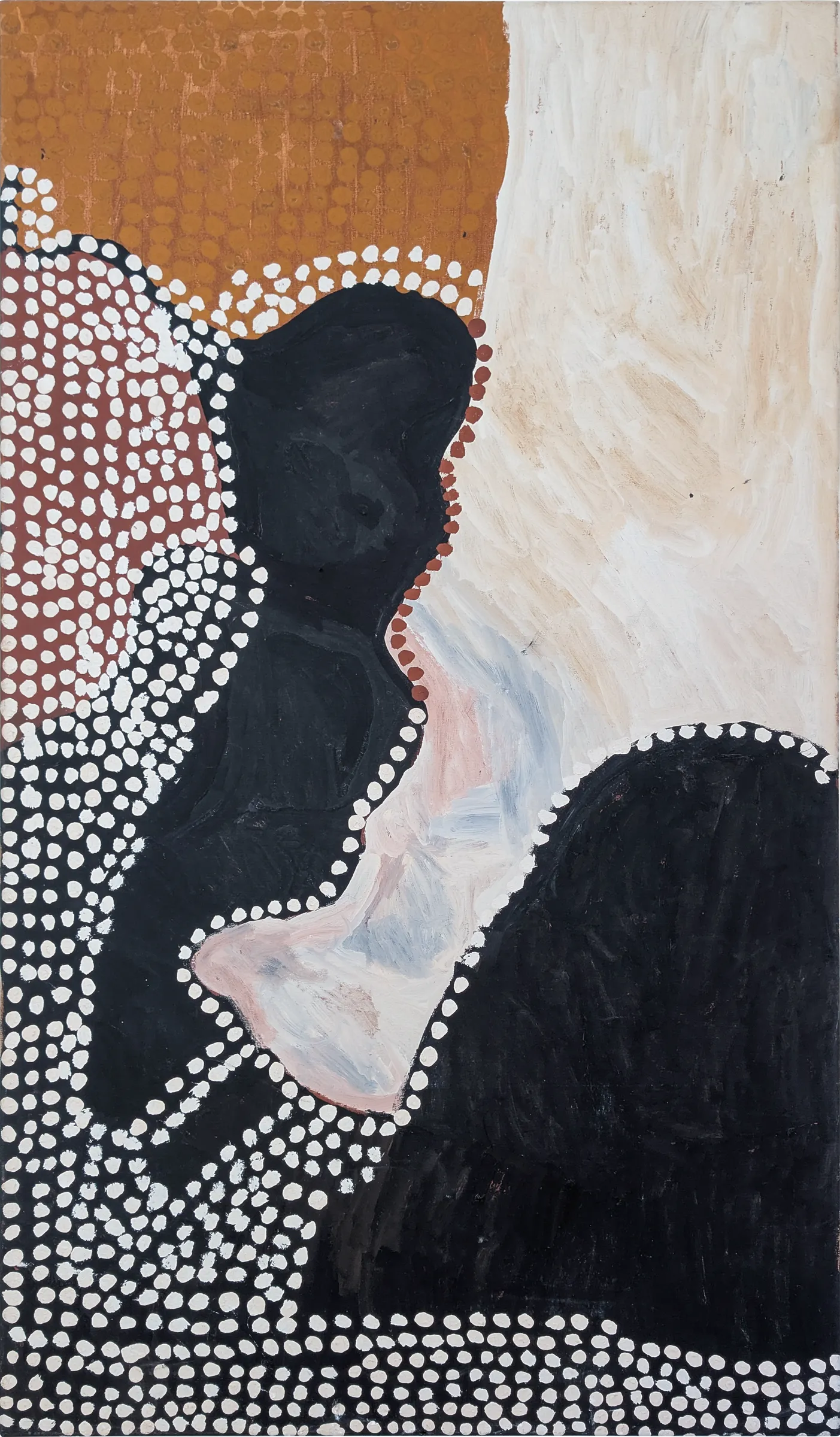 Luurn Willie Kew, Hills at Nyirla, c.2005, synthetic polymer paint on canvas, 144 x 83 cm