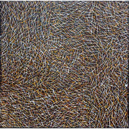 Christine Puruntatameri, Pwoja, 2021, natural earth pigments on canvas, 100 x 100cm