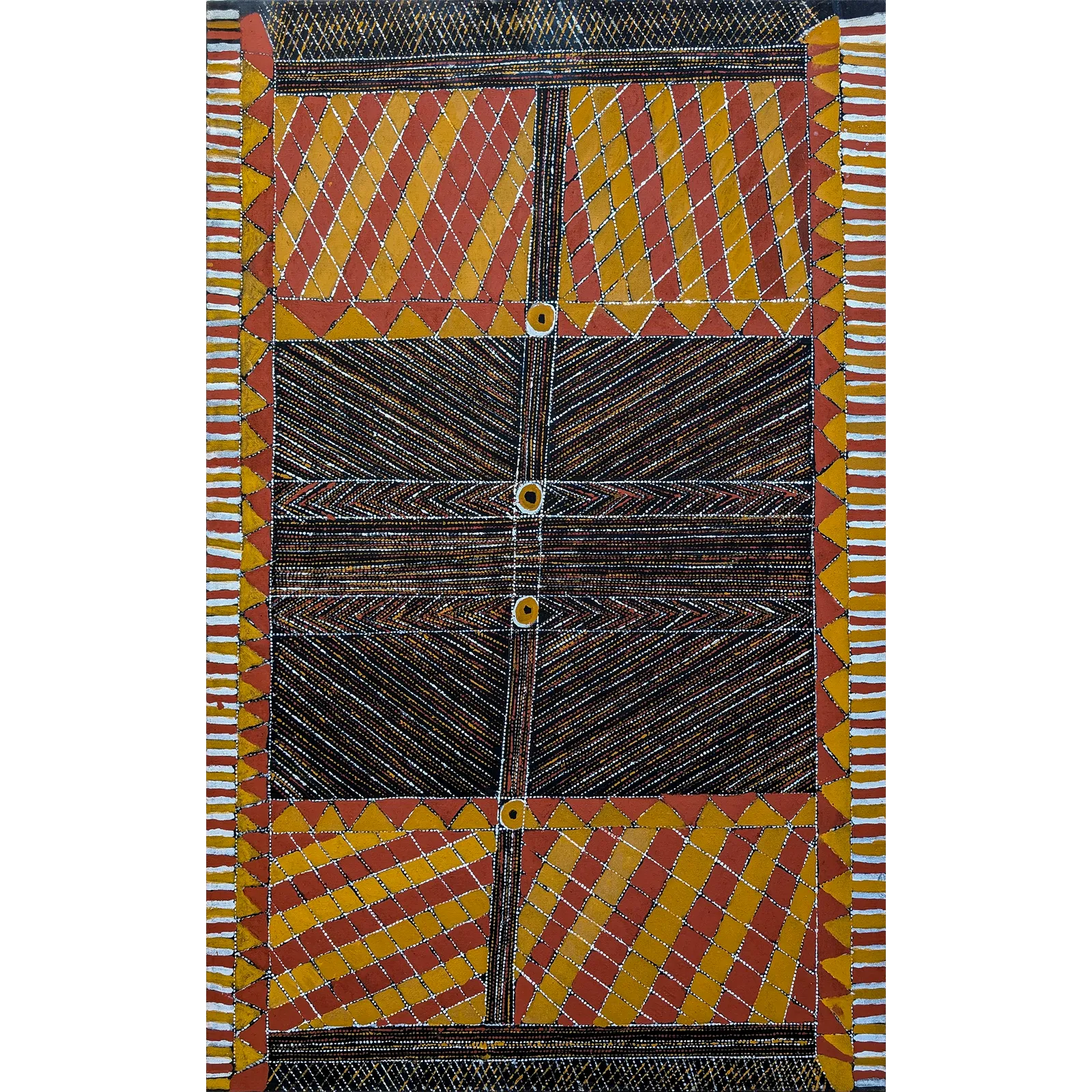 Justin  Puruntatameri, Tiwi Map, -, natural earth pigments on canvas, 160 x 100 cm