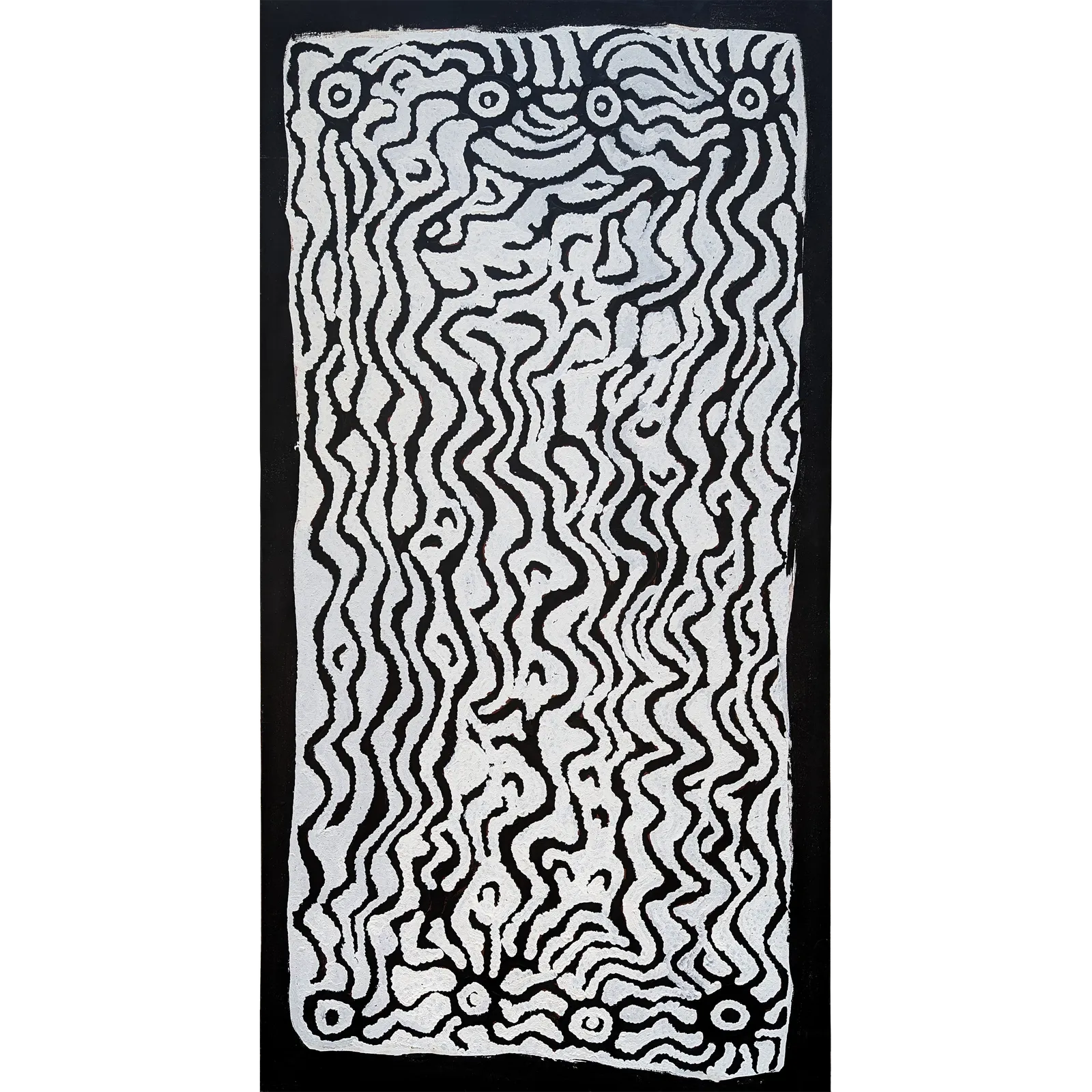 Judy Napangardi Martin, Bush Yam Dreaming, 2009, synthetic polymer paint on canvas, 183 x 96 cm