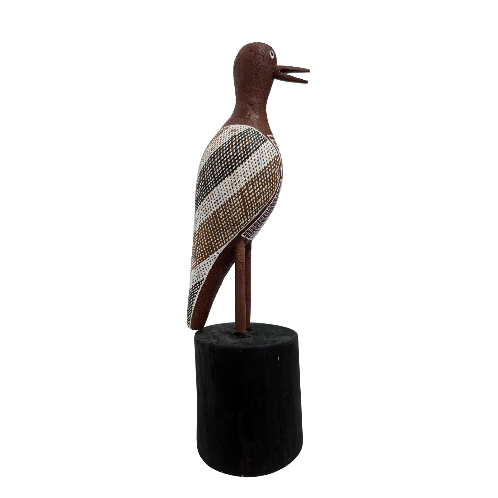 Kirby Brown, Bird, 2022, natural earth pigments on carved wood, 34 x 10.5 cm