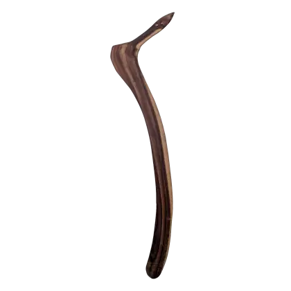 Artist Once Known, Hooked boomerang, c.1995, carved wood, 93 x 26 cm