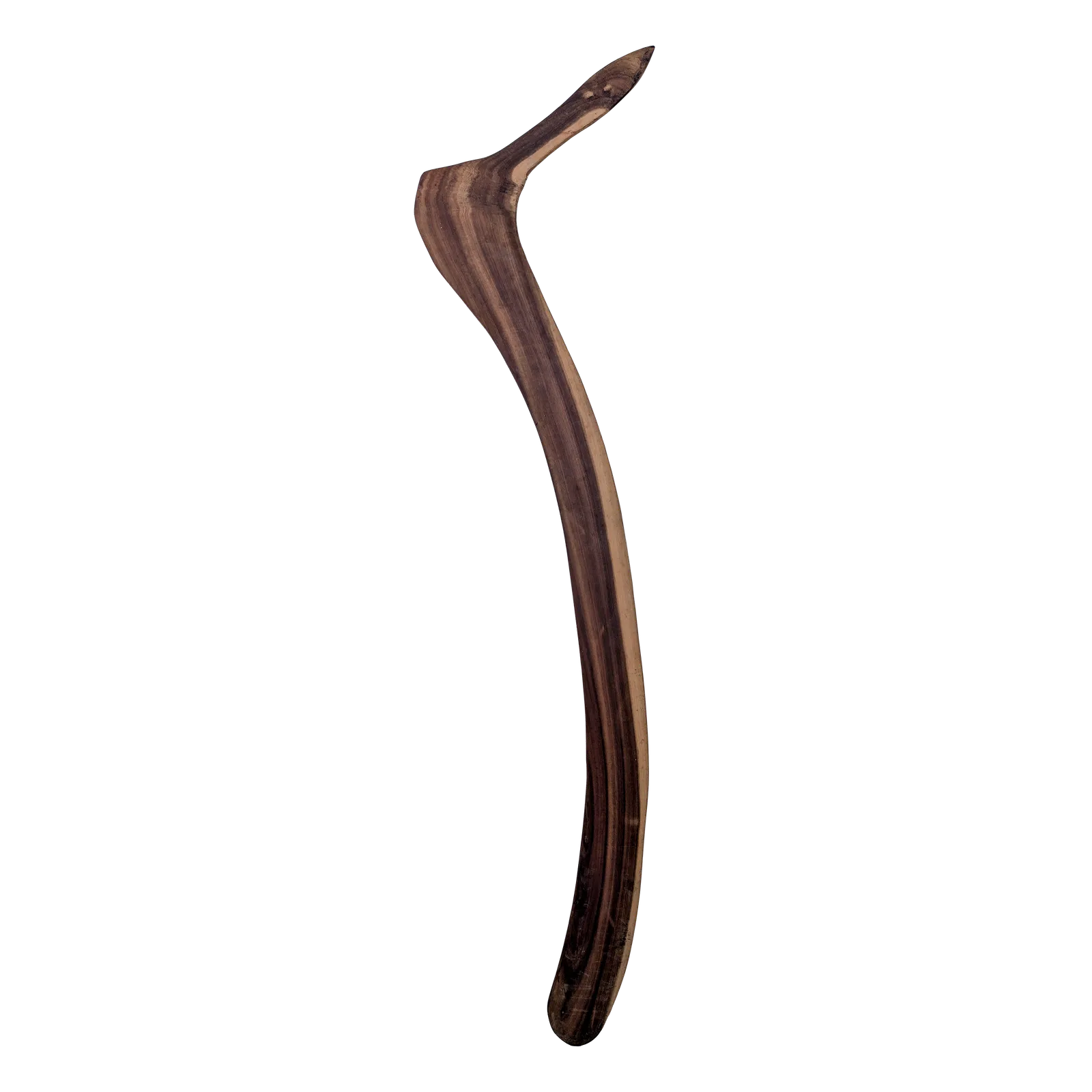 Artist Once Known, Hooked boomerang, c.1995, carved wood, 93 x 26 cm