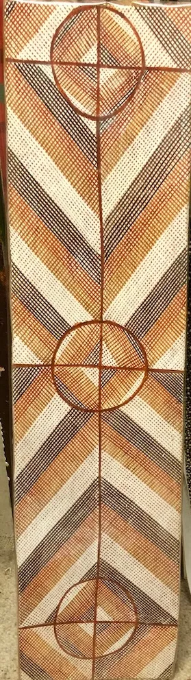 Jennifer Wurrkidj, Wak Wak*, natural earth pigments on bark