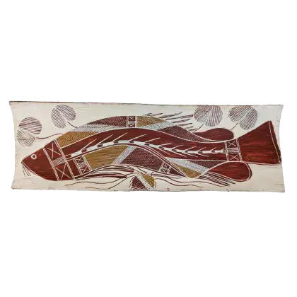 Brendon Dirdi, Saratoga, 2022, natural earth pigments on bark, 47.5 x 15 cm