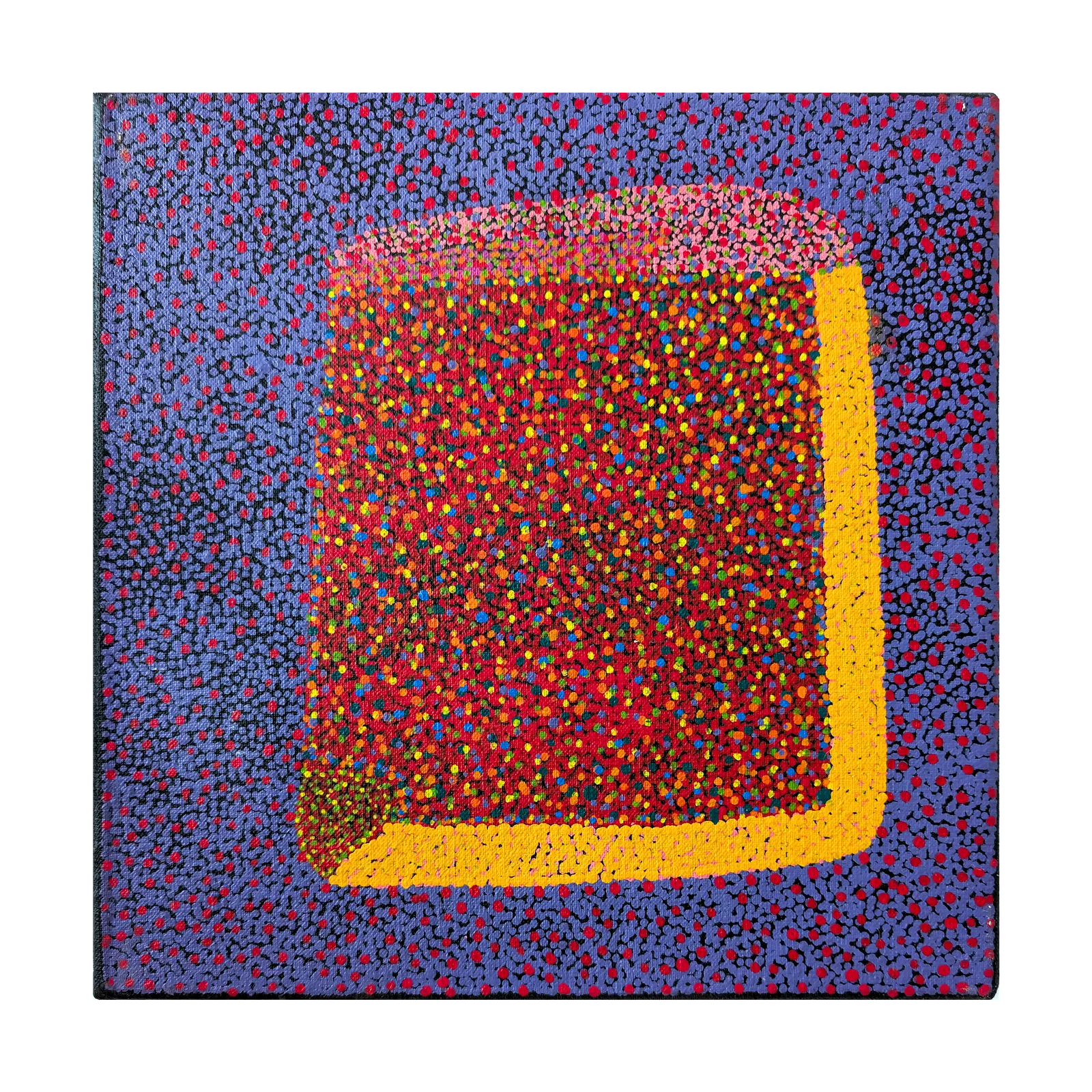 Josepha (Josie) Petrick Kemarre, Angkwerrpme (Bush Plum or Mistletoe), 2021, synthetic polymer paint on linen, 30 x 30 cm