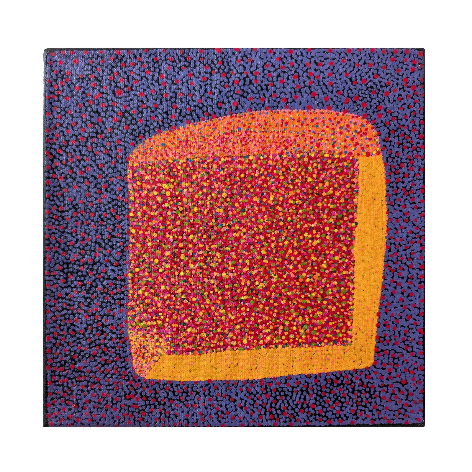 Josepha (Josie) Petrick Kemarre, Angkwerrpme (Bush Plum or Mistletoe), 2021, synthetic polymer paint on linen, 30 x 30 cm