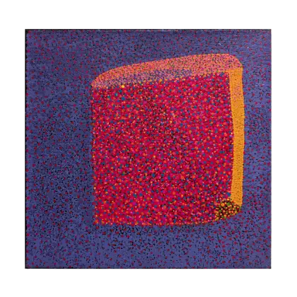 Josepha (Josie) Petrick Kemarre, Angkwerrpme (Bush Plum or Mistletoe), 2021, synthetic polymer paint on linen, 30 x 30 cm