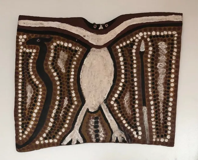 Guwaykuway Wanambi, natural earth pigments on bark
