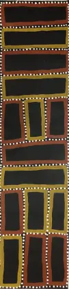 Walala Tjapaltjarri, Tingari Sites, c.2008, synthetic polymer paint on canvas, 120 x 30 cm