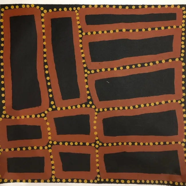 Walala Tjapaltjarri, Untitled, c.2008, synthetic polymer paint on canvas, 50 x 53 cm