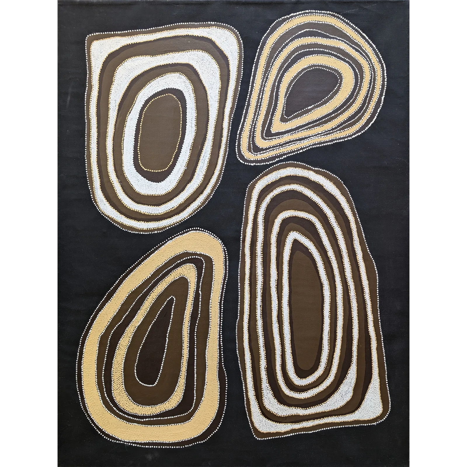Peggy Wasi, Murrwan (Waterholes), 2009, synthetic polymer paint on canvas, 91 x 122 cm