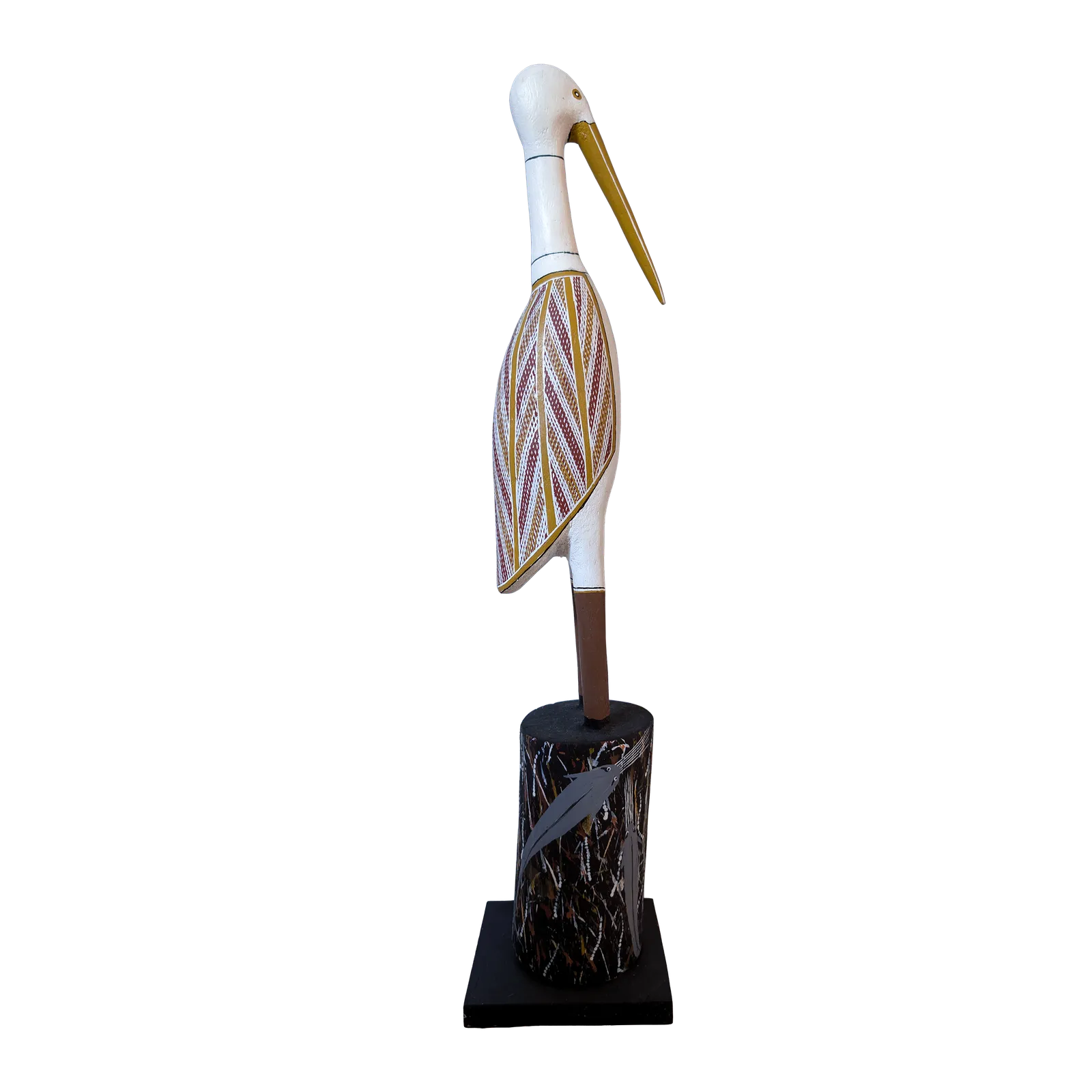 Phillip Morris, Gomaria (Egret bird), 2022, wood carving, 57 x 9 cm