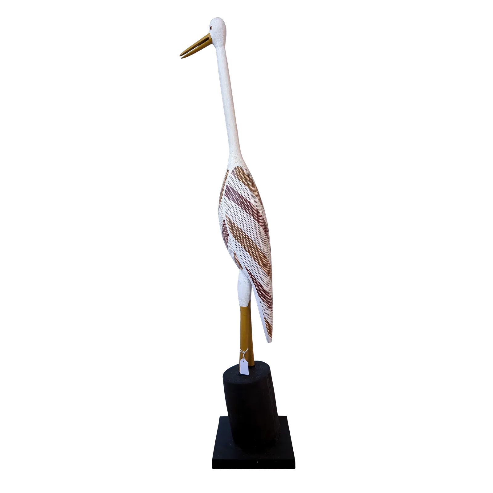 Phillip Morris, Gomaria (Egret bird), wood carving, 78 x 8 cm
