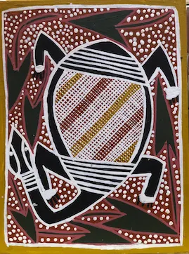 Dorothy Djukulul, Untitled, synthetic polymer paint on canvas board, 30.1 x 22.6 cm