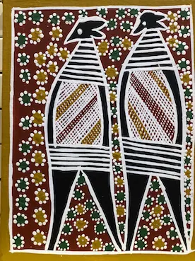 Dorothy Djukulul, Untitled, synthetic polymer paint on canvas board, 30.1 x 22.6 cm