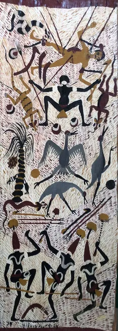 Artist Once Known, Untitled*, natural earth pigments on bark