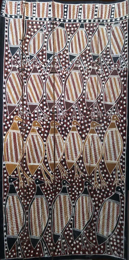 Artist Once Known, Untitled*, c.1980, natural earth pigments on bark, 73 x 37 cm